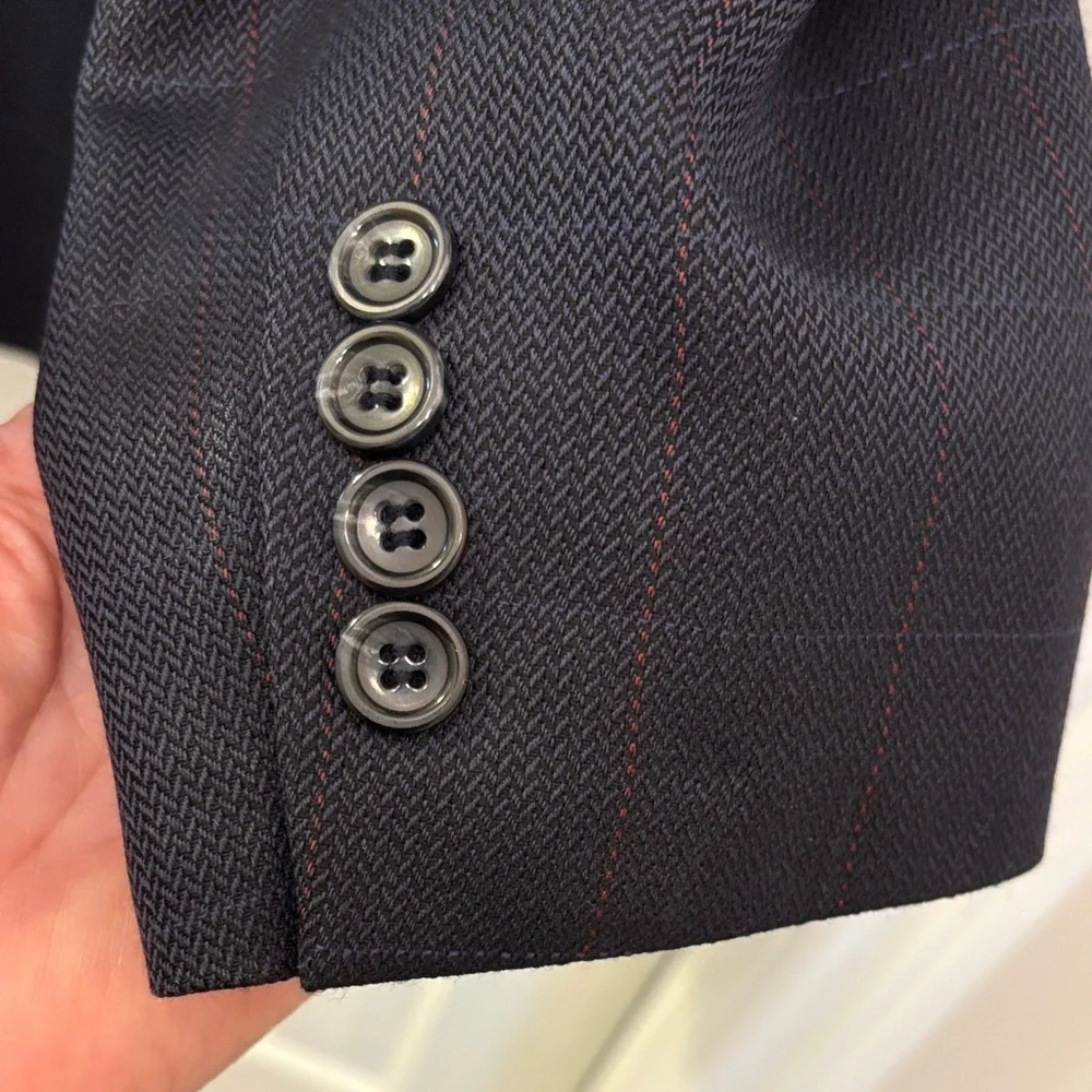 J Ferrar Navy Men's Blazer Sport Coat Suit Jacket 42R